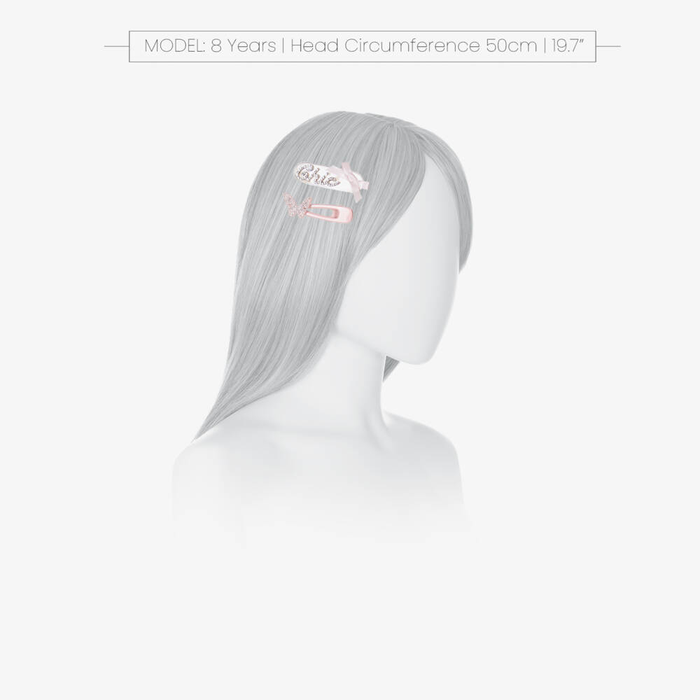 Monnalisa-Girls Elegant Pink Clip Set | Childrensalon Outlet