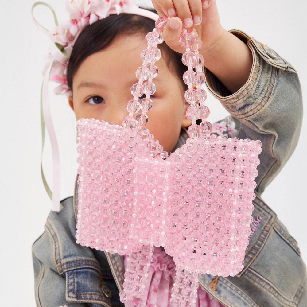 Monnalisa-Girls Elegant Pink Crystal Purse | Childrensalon Outlet