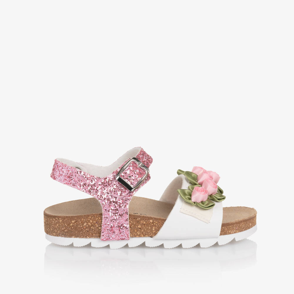 Monnalisa-Girls Elegant Pink Sparkle Sandals | Childrensalon Outlet