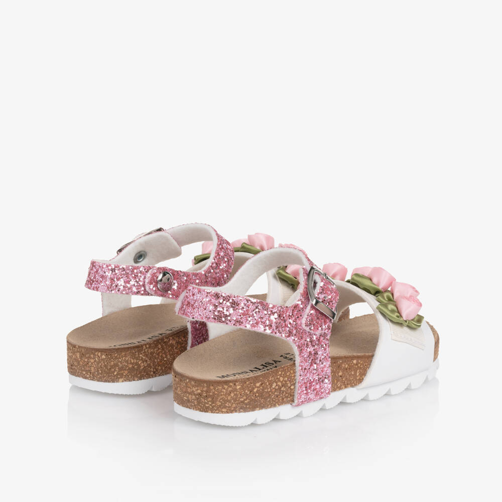 Monnalisa-Girls Elegant Pink Sparkle Sandals | Childrensalon Outlet