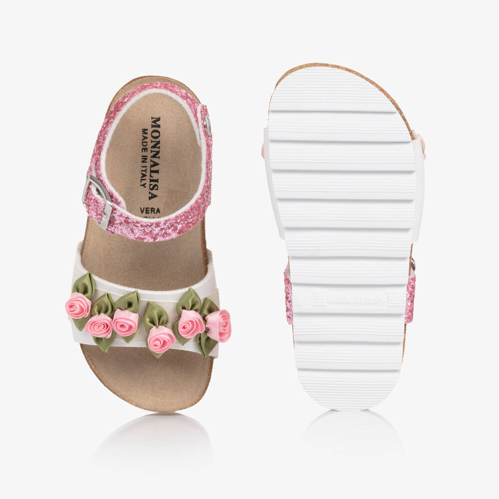 Monnalisa-Girls Elegant Pink Sparkle Sandals | Childrensalon Outlet