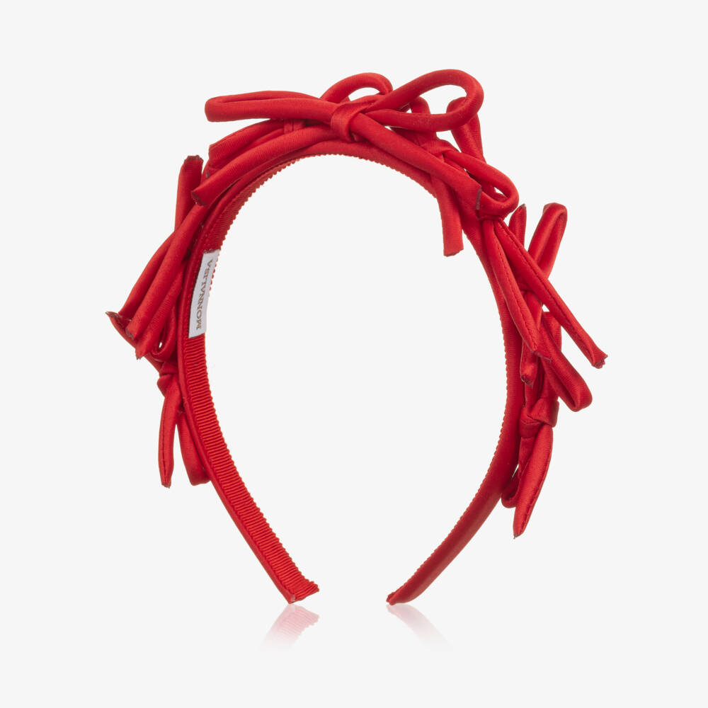 Monnalisa-Girls Elegant Red Satin Headband | Childrensalon Outlet