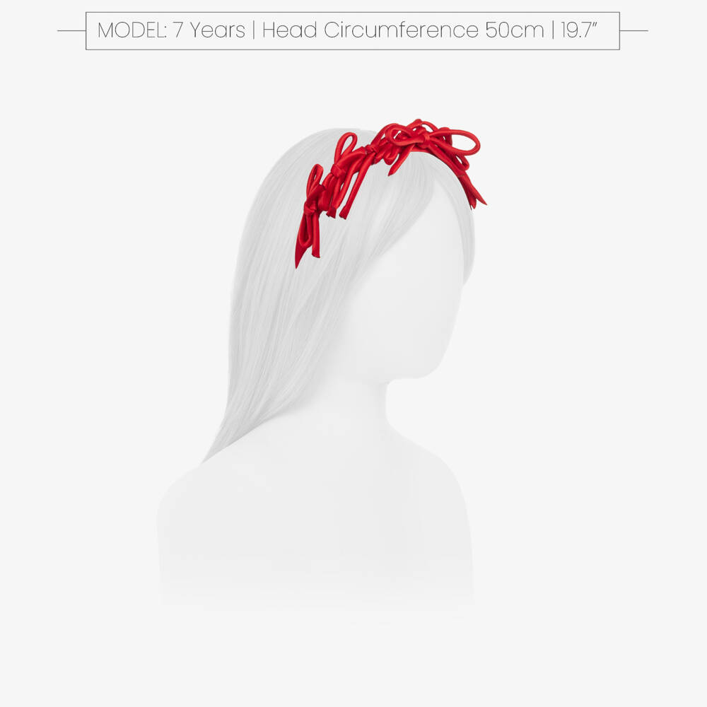 Monnalisa-Girls Elegant Red Satin Headband | Childrensalon Outlet