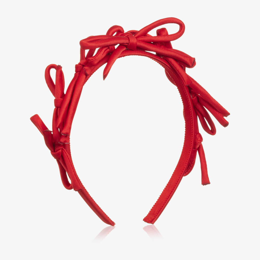 Monnalisa-Girls Elegant Red Satin Headband | Childrensalon Outlet