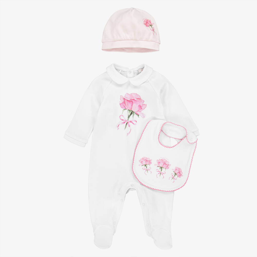 Monnalisa-Элегантный хлопковый комплект с розами для девочек | Childrensalon Outlet