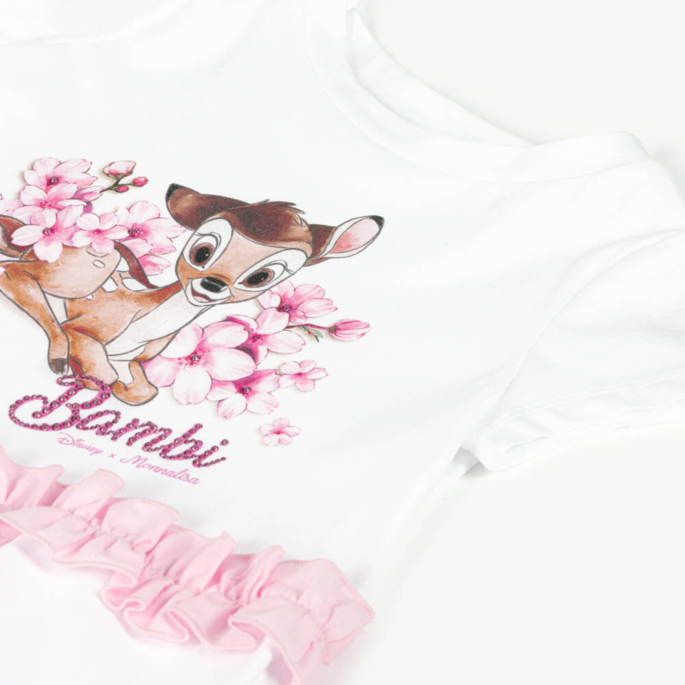 Monnalisa-Элегантный белый топ Bambi для девочек | Childrensalon Outlet