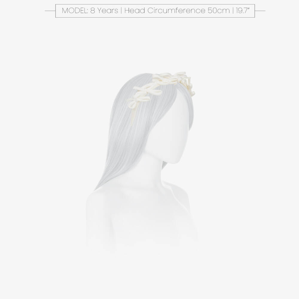 Monnalisa-Girls Elegant White Bow Headband | Childrensalon Outlet