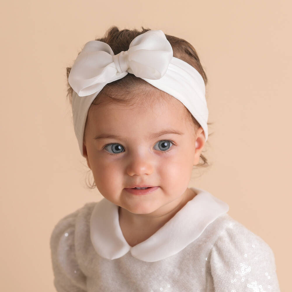 Monnalisa-Girls Elegant White Hair Accessory | Childrensalon Outlet