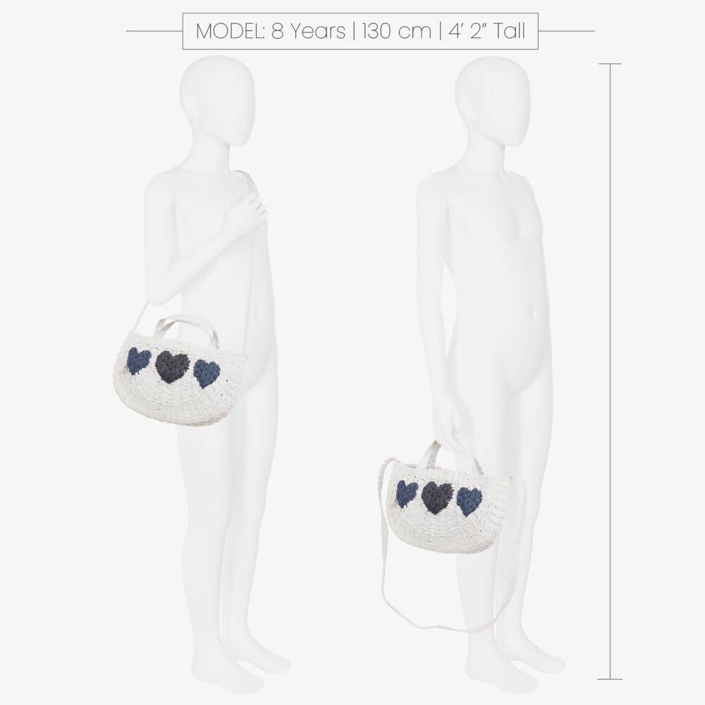 Monnalisa-Girls Elegant White Straw Purse | Childrensalon Outlet