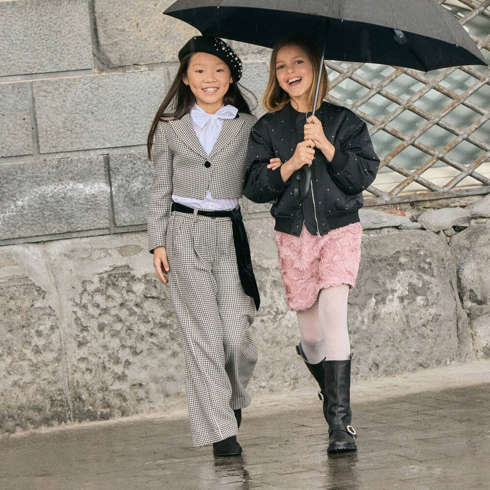 Monnalisa-Элегантная белая блузка с галстуком для девочек | Childrensalon Outlet