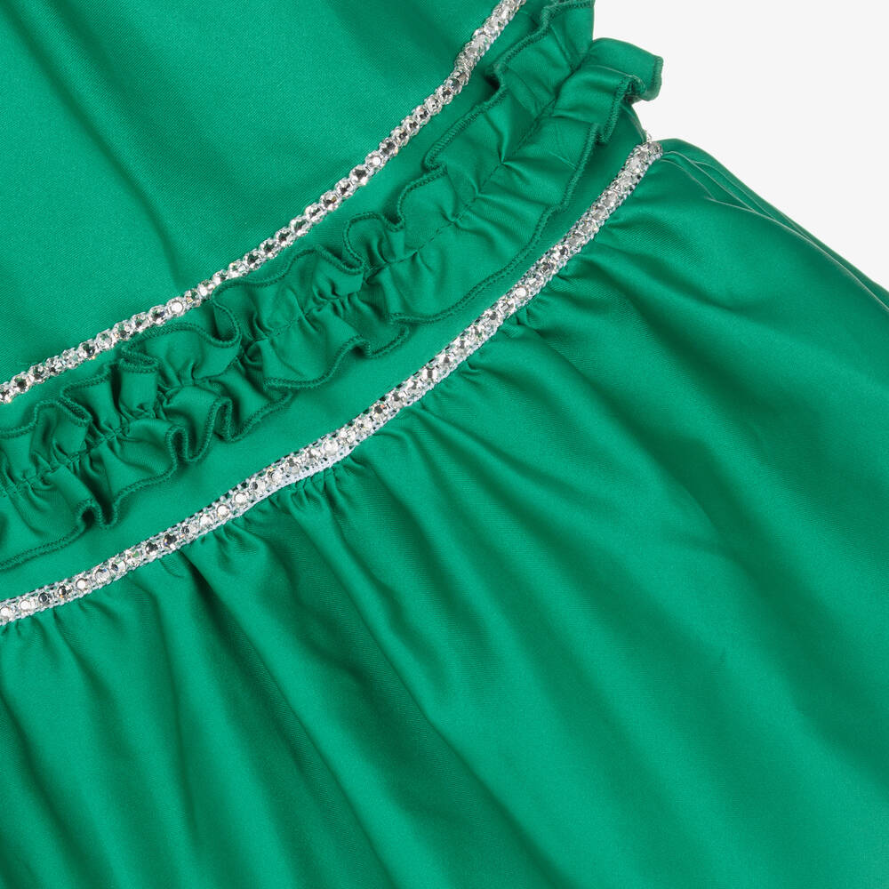 Emerald green taffeta dress deals