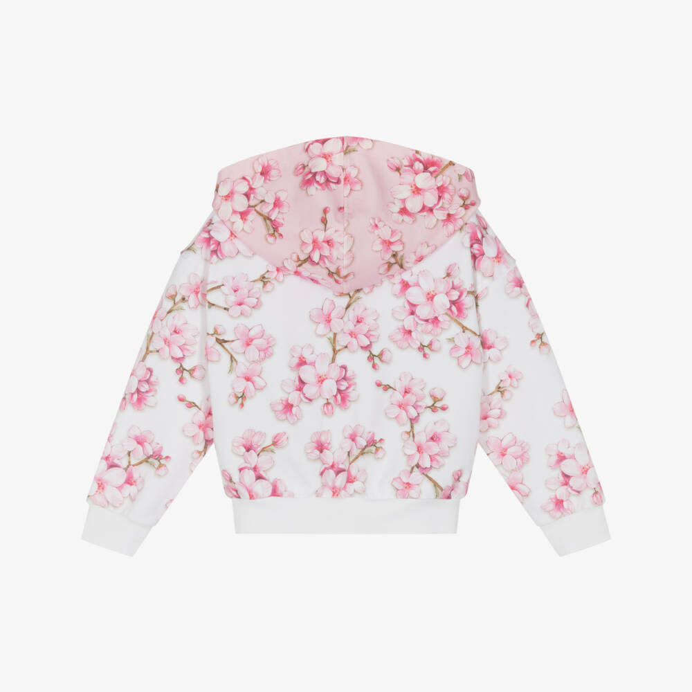 Monnalisa-Girls Enchanting Floral Zip Jacket | Childrensalon Outlet