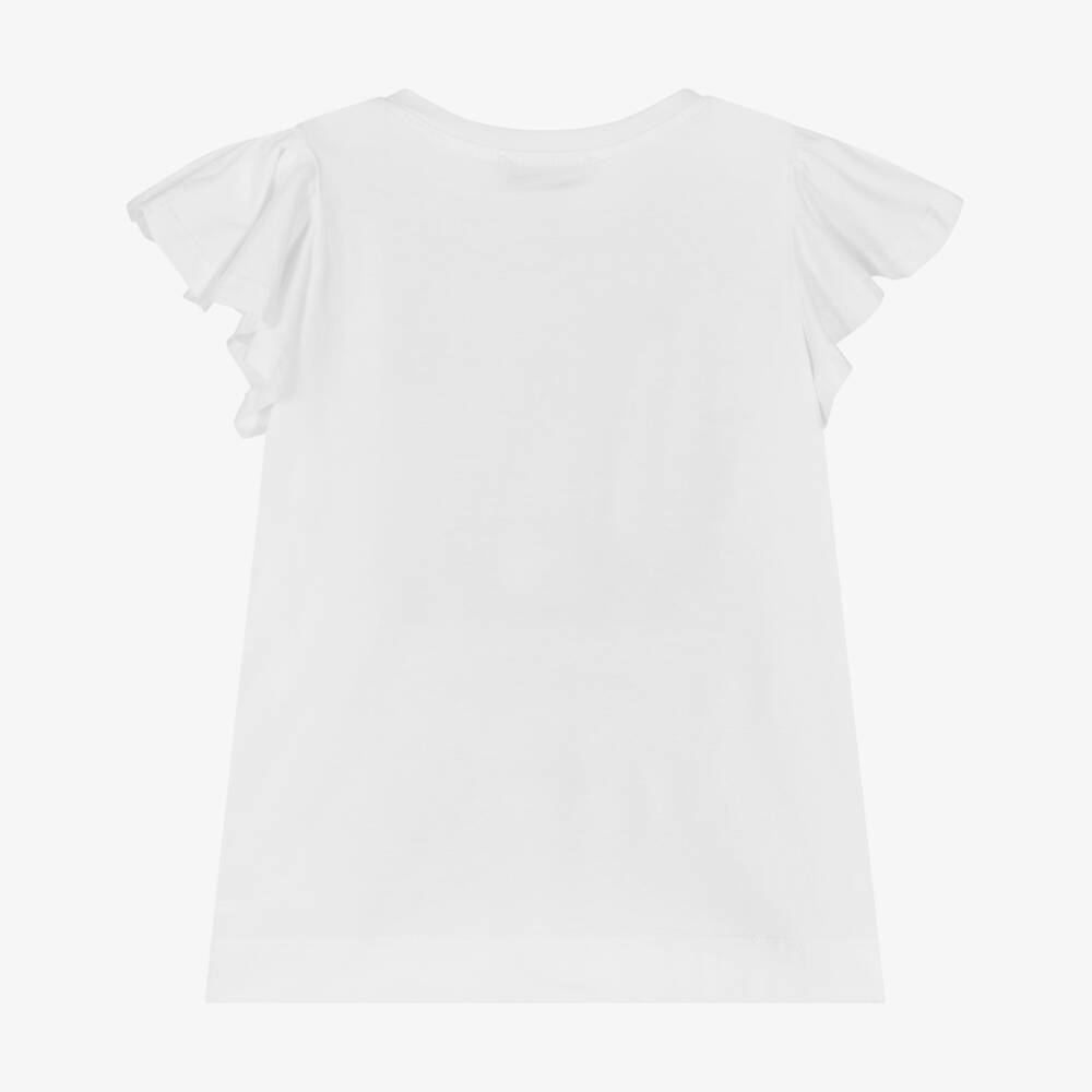 Monnalisa-Очаровательная белая футболка Disney для девочек | Childrensalon Outlet