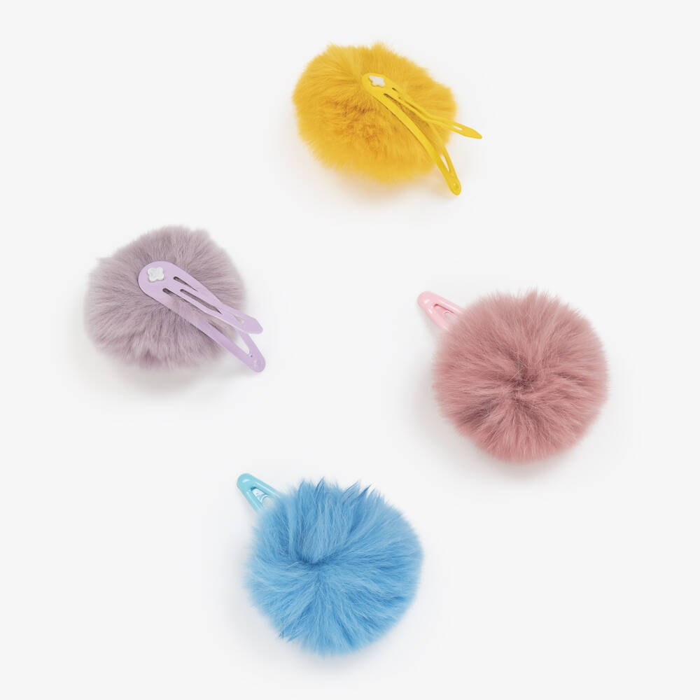 Monnalisa-Заколки с разноцветными помпонами для девочек | Childrensalon Outlet