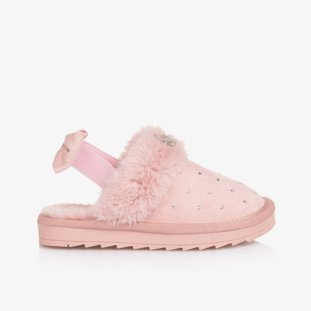 Monnalisa-Girls Faux Suede Glitter Slippers | Childrensalon Outlet