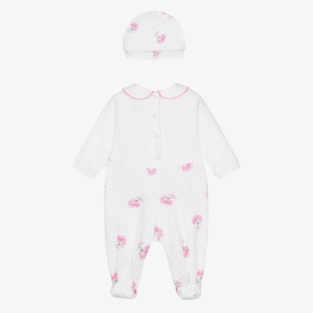 Monnalisa-طقم بيجاما قطنية مزينة بالورود للبنات | Childrensalon Outlet