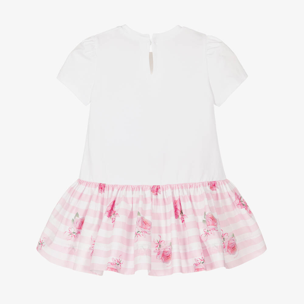 Monnalisa-Girls Floral Cotton Elegance Dress | Childrensalon Outlet
