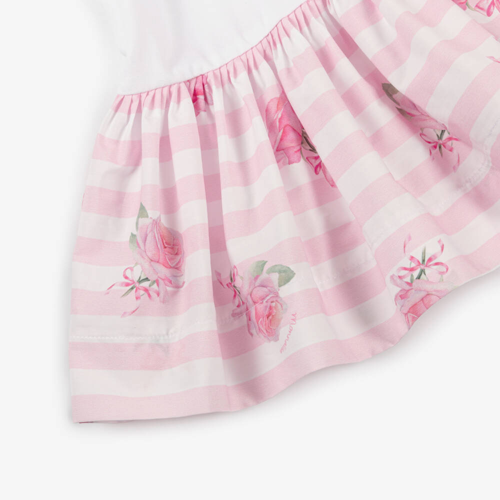 Monnalisa-Girls Floral Cotton Elegance Dress | Childrensalon Outlet