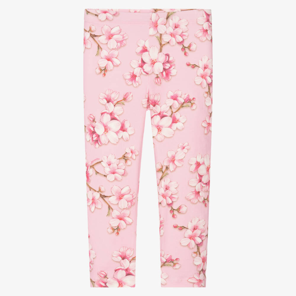 Monnalisa-Girls Floral Fantasy Pink Leggings | Childrensalon Outlet