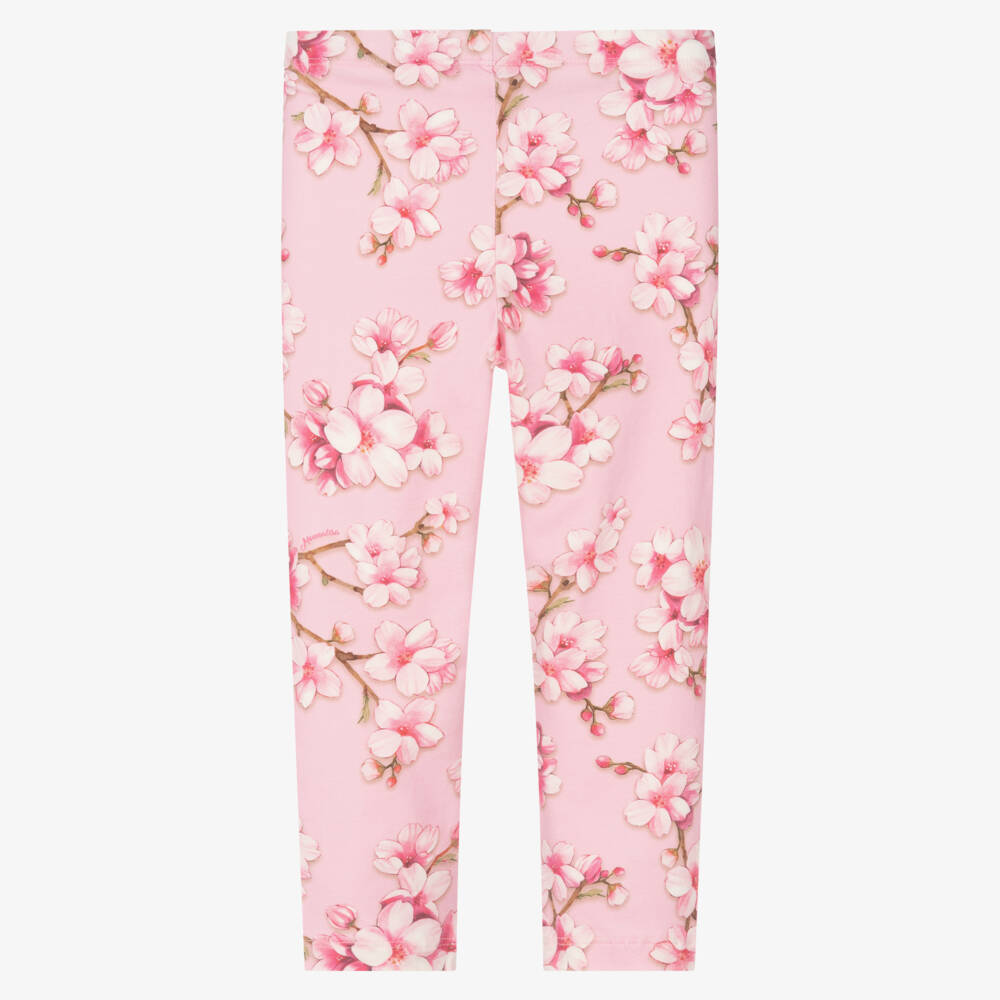 Monnalisa-Леггинсы Фантазия с цветами розовые для девочек | Childrensalon Outlet