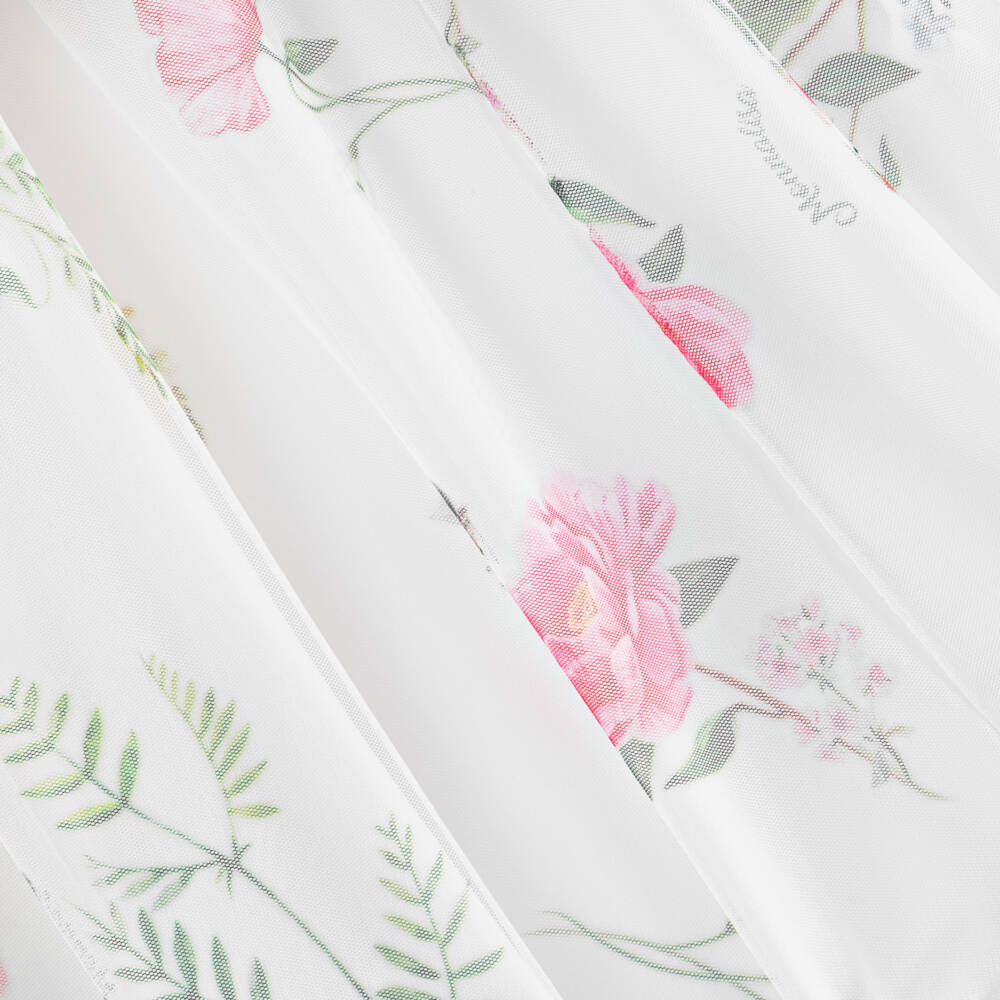 Monnalisa-Girls Floral Ivory Tulle Gown | Childrensalon Outlet