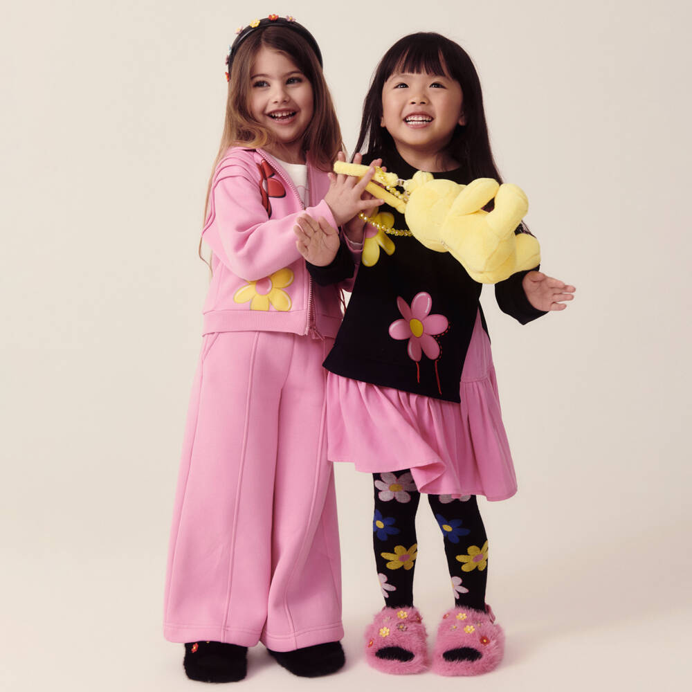 Monnalisa-Girls Floral Pink Jersey Set | Childrensalon Outlet