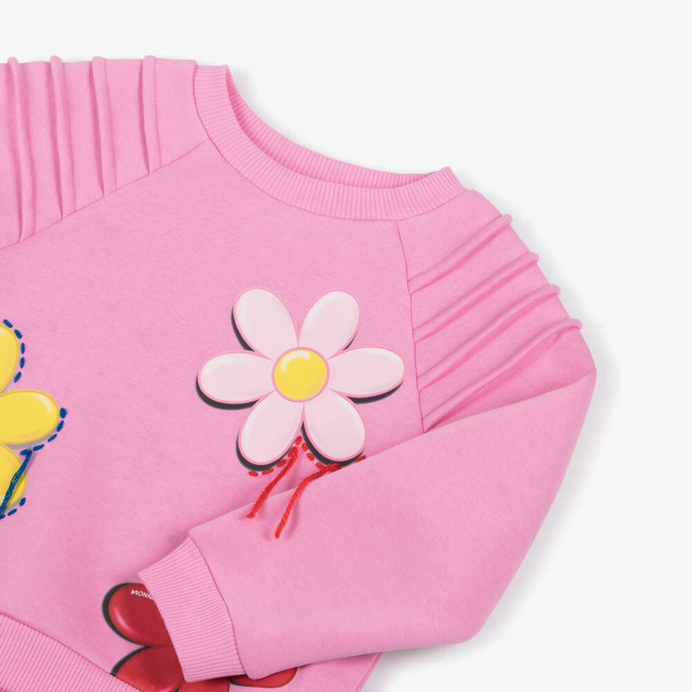 Monnalisa-Girls Floral Pink Jersey Set | Childrensalon Outlet