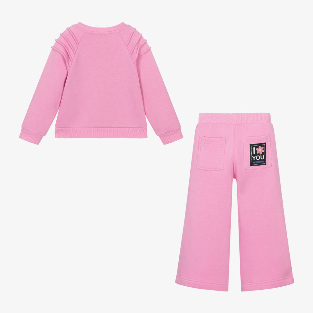 Monnalisa-Girls Floral Pink Jersey Set | Childrensalon Outlet