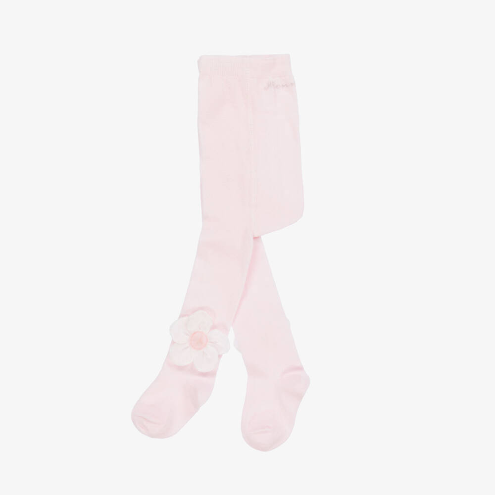 Monnalisa-Розовые хлопковые вязаные колготки для девочек | Childrensalon Outlet