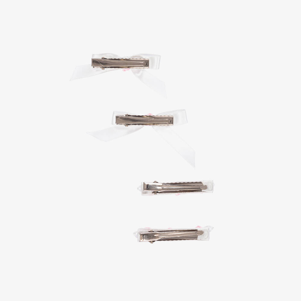 Monnalisa-مجموعة إكسسوارات شعر ساتان بنقشة الأزهار للبنات | Childrensalon Outlet