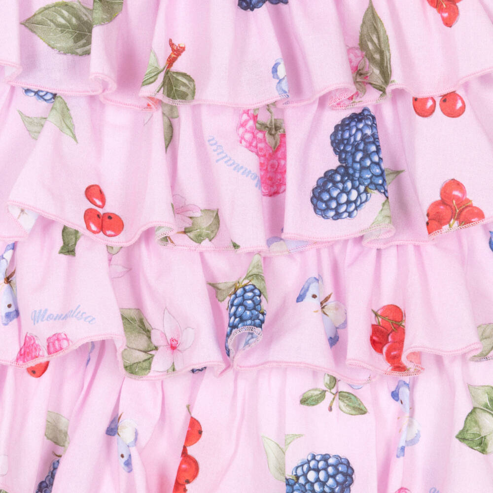 Monnalisa-فستان صيفي وردي بنقشة الفواكه للبنات | Childrensalon Outlet