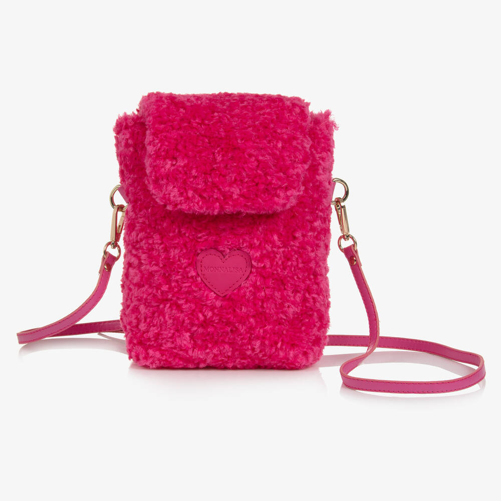 Monnalisa - Kunstpelztasche Fuchsia (27 cm)  | Childrensalon