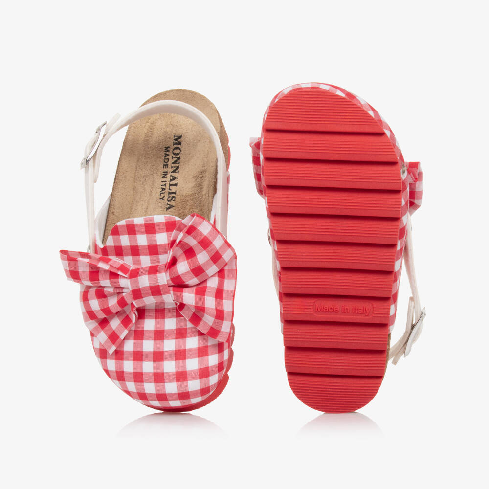 Monnalisa-Girls Gingham Check Clog Sandals | Childrensalon Outlet