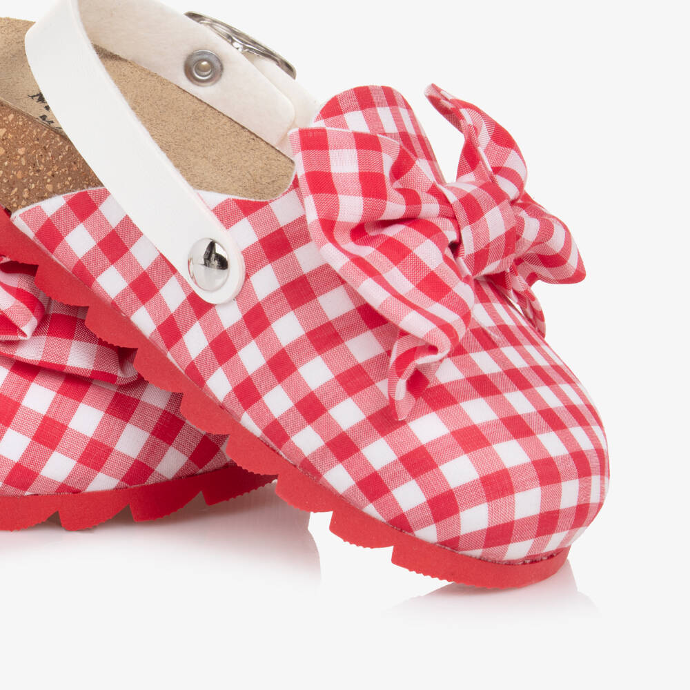 Monnalisa-Girls Gingham Check Clog Sandals | Childrensalon Outlet