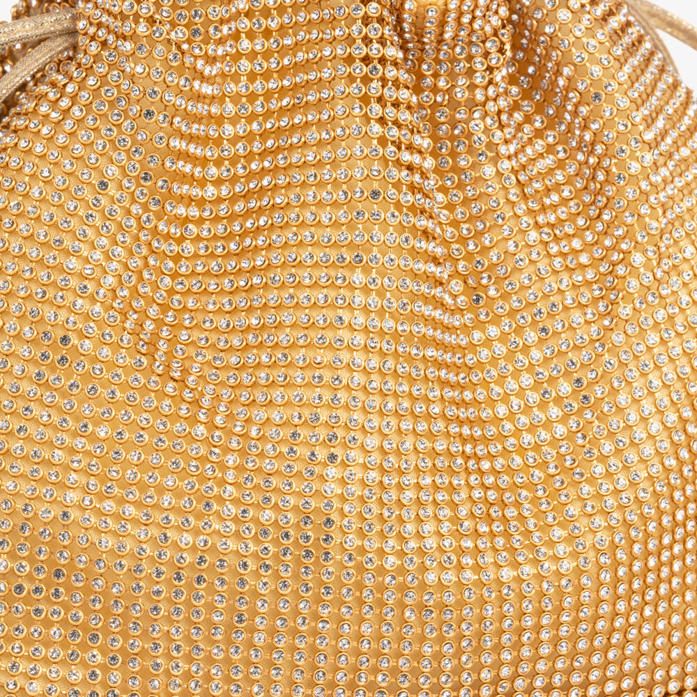 Monnalisa-Girls Gold Crystal Handbag (23cm) | Childrensalon Outlet