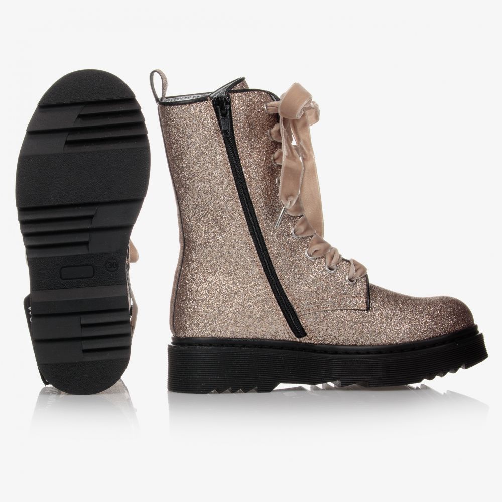 Gold glitter boots girls best sale