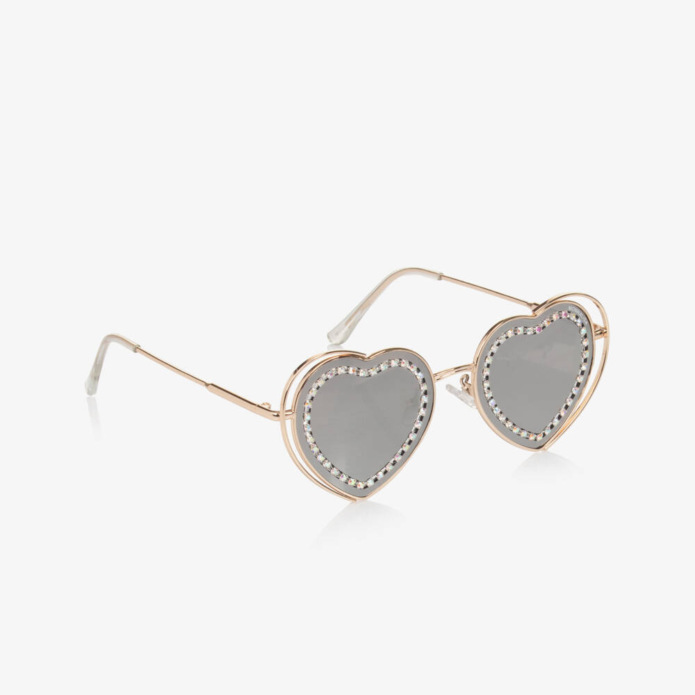 Monnalisa-Girls Golden Heart Sparkle Shades | Childrensalon Outlet