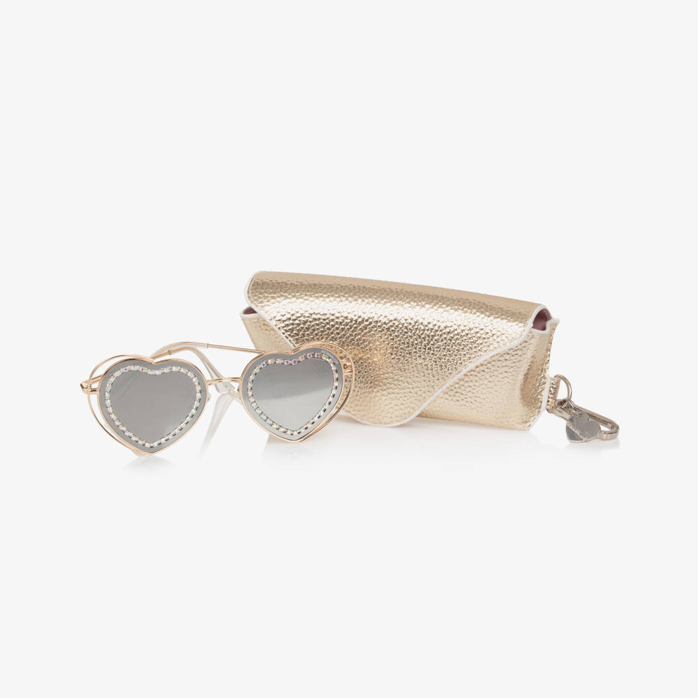 Monnalisa-Girls Golden Heart Sparkle Shades | Childrensalon Outlet