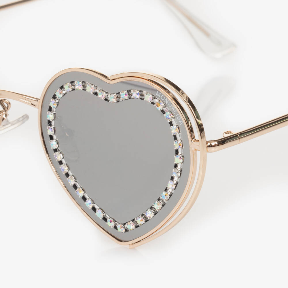 Monnalisa-Girls Golden Heart Sparkle Shades | Childrensalon Outlet