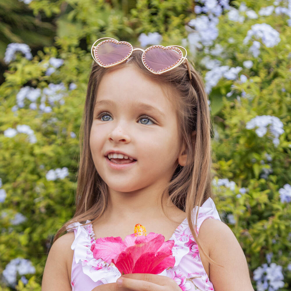 Monnalisa-Girls Golden Heart Sparkle Shades | Childrensalon Outlet