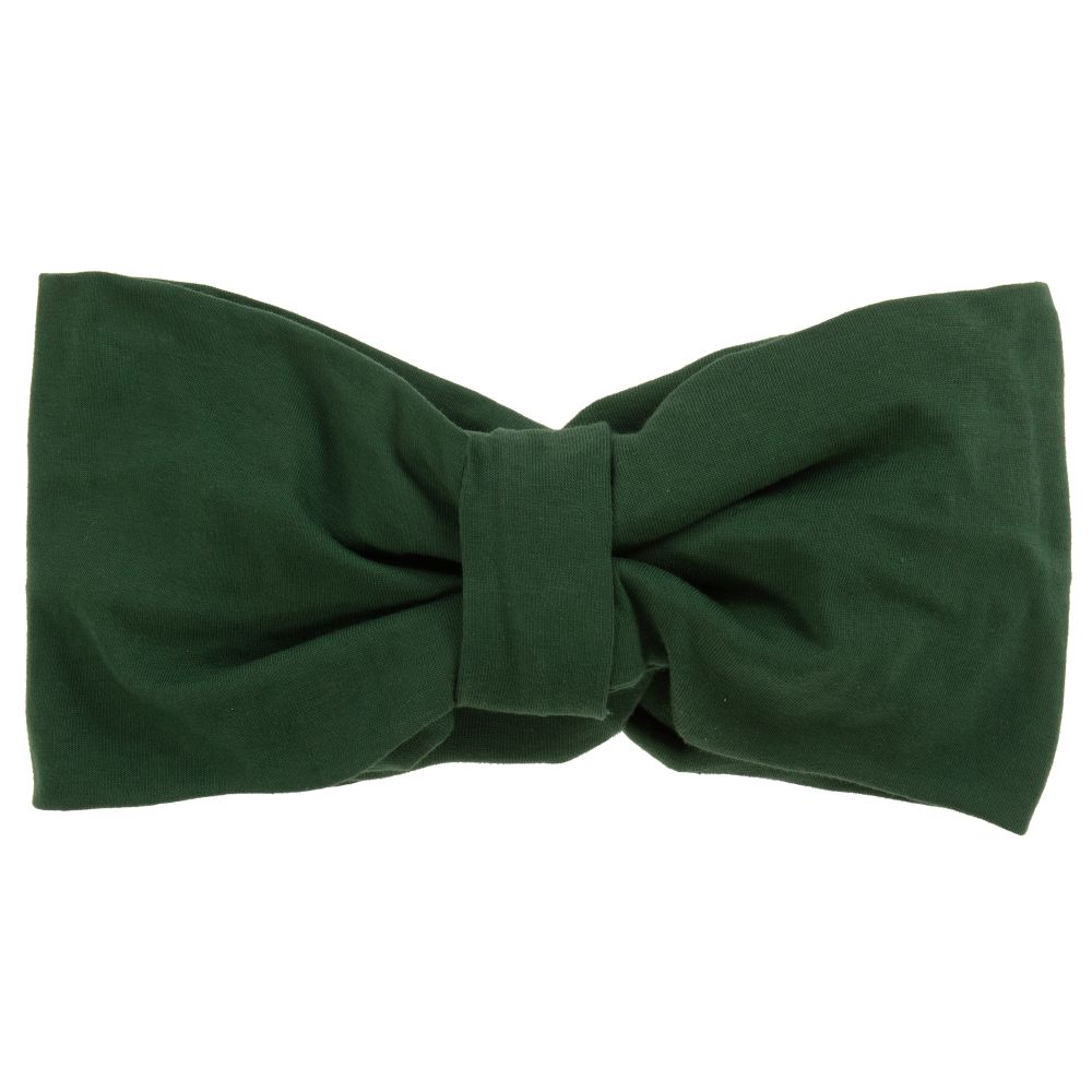 موناليزا-طوق للرأس قطن ستريتش لون أخضر للبنات | Childrensalon Outlet