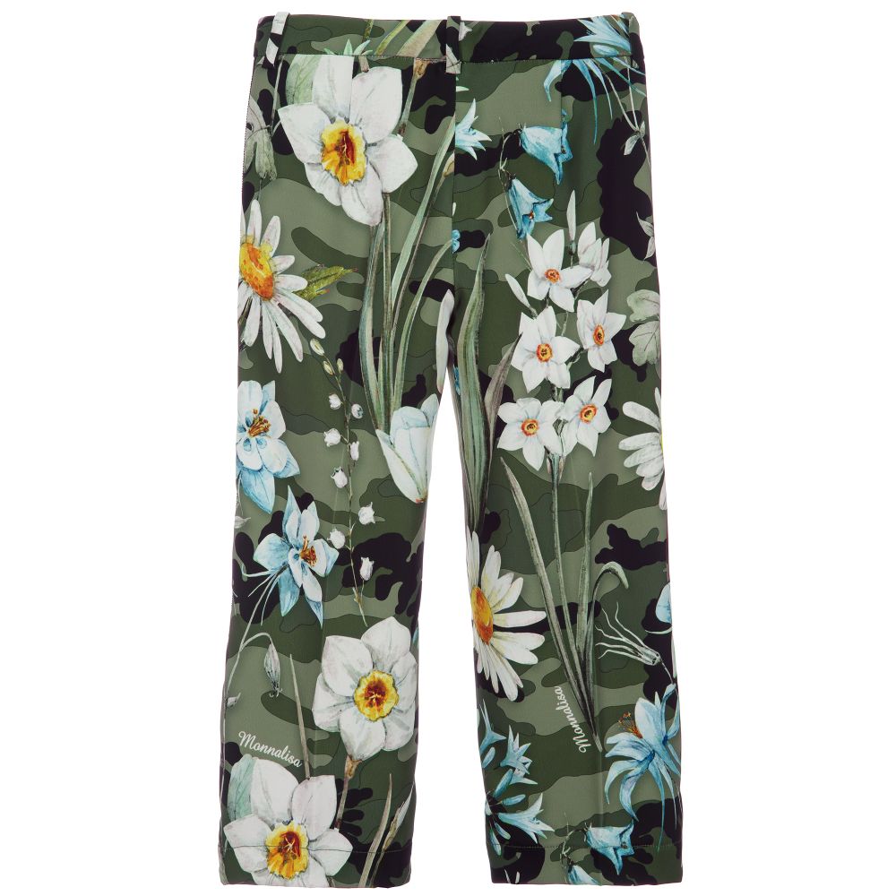 Monnalisa-Girls Green Floral Culottes | Childrensalon Outlet