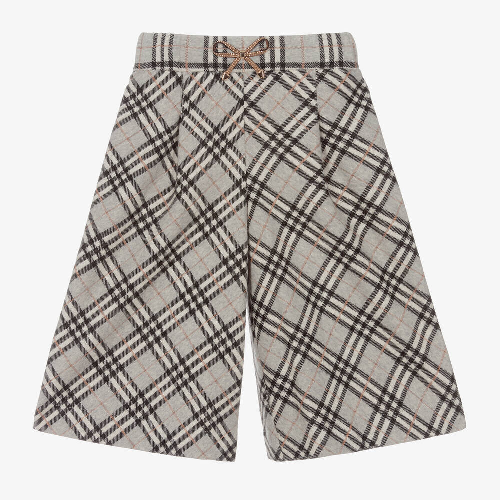 Monnalisa-Girls Grey Check Culottes | Childrensalon Outlet