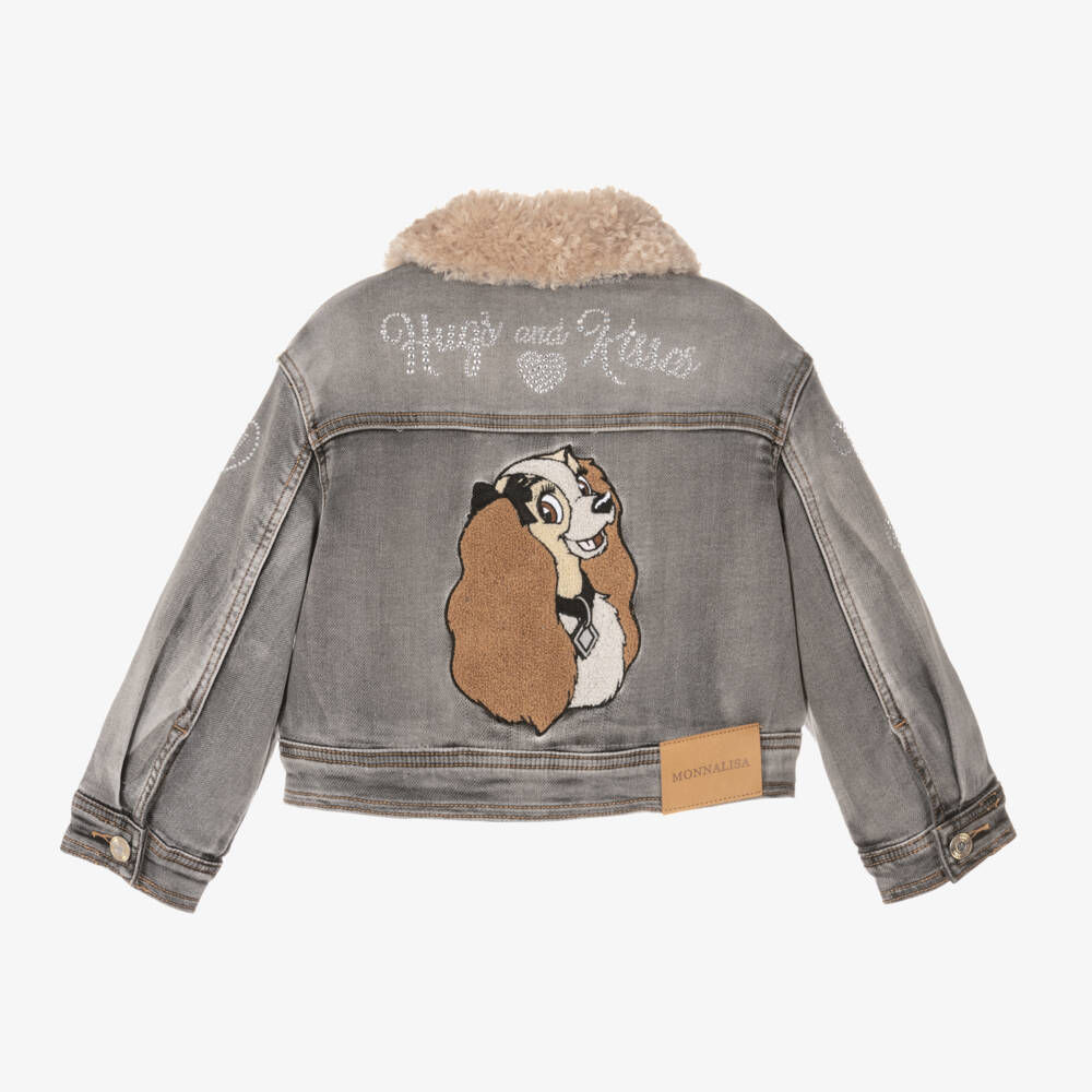 Monnalisa-Серая джинсовая куртка Disney для девочек | Childrensalon Outlet