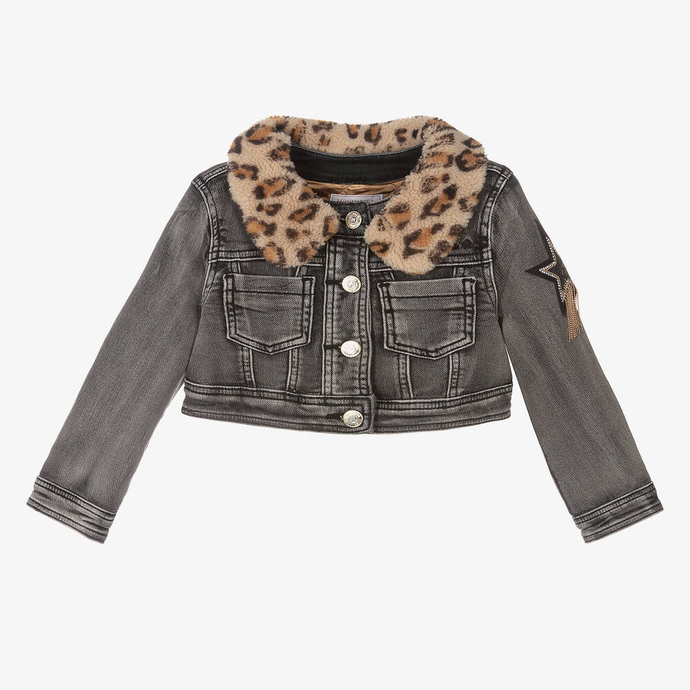 Monnalisa Veste grise denim Disney fille Childrensalon Outlet