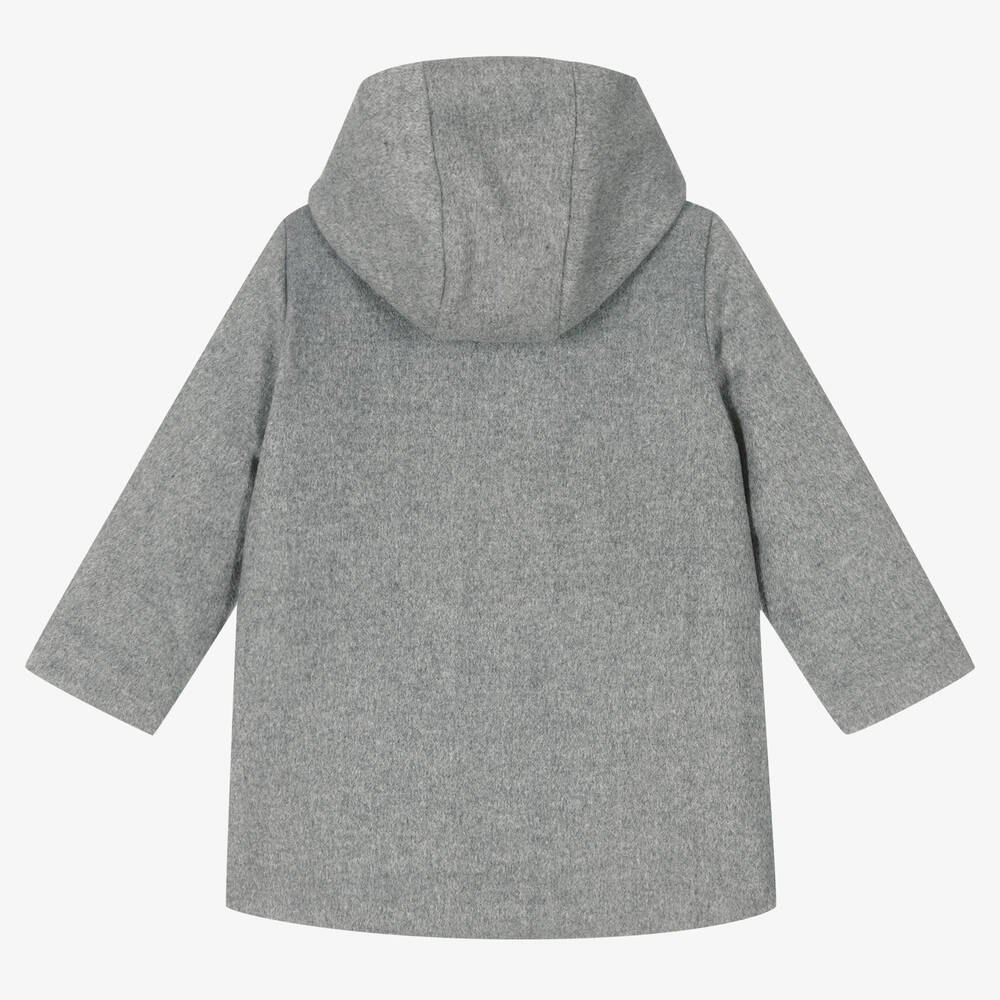 Monnalisa-Girls Grey Duffle Coat | Childrensalon Outlet