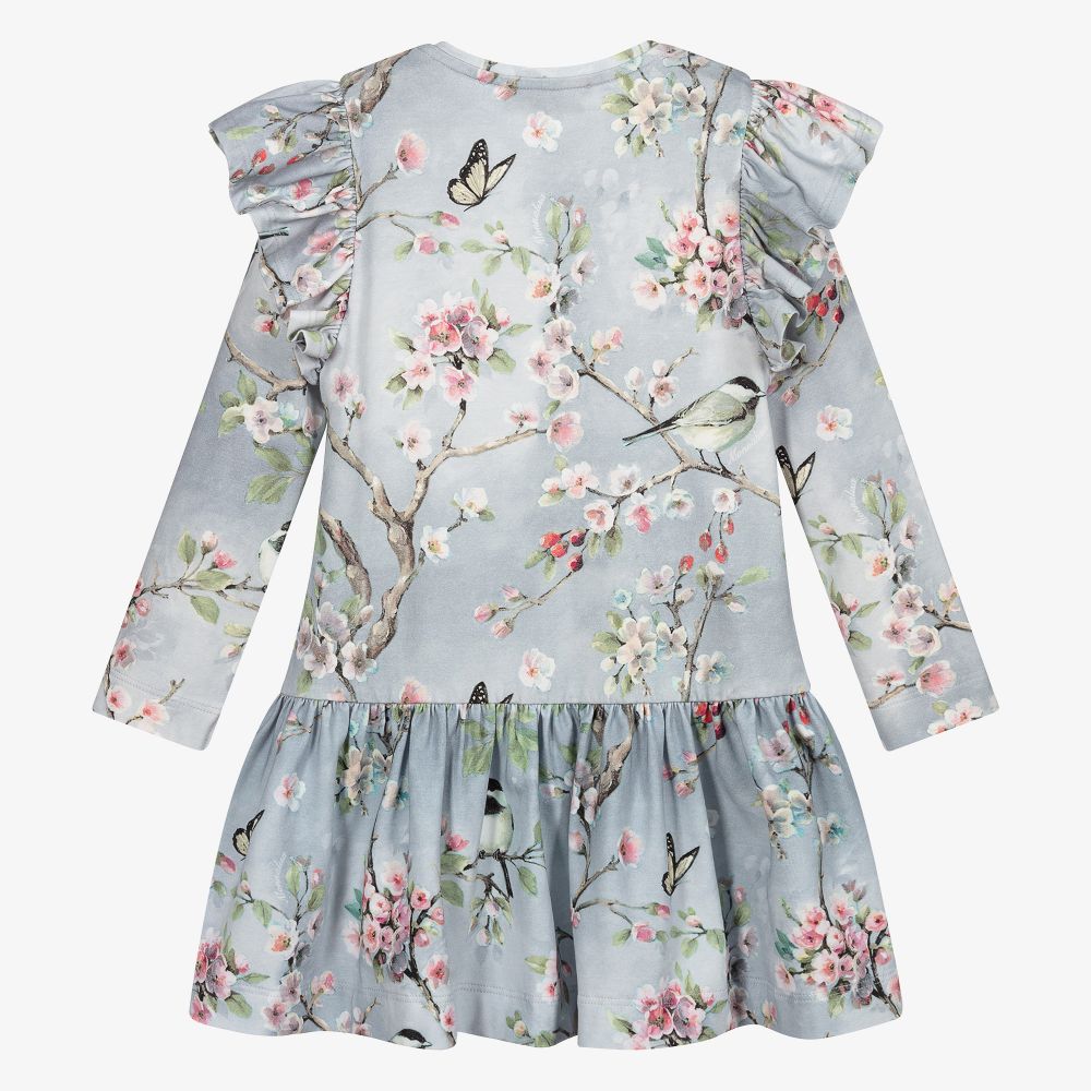 Monnalisa-Серое платье с цветами для девочек | Childrensalon Outlet