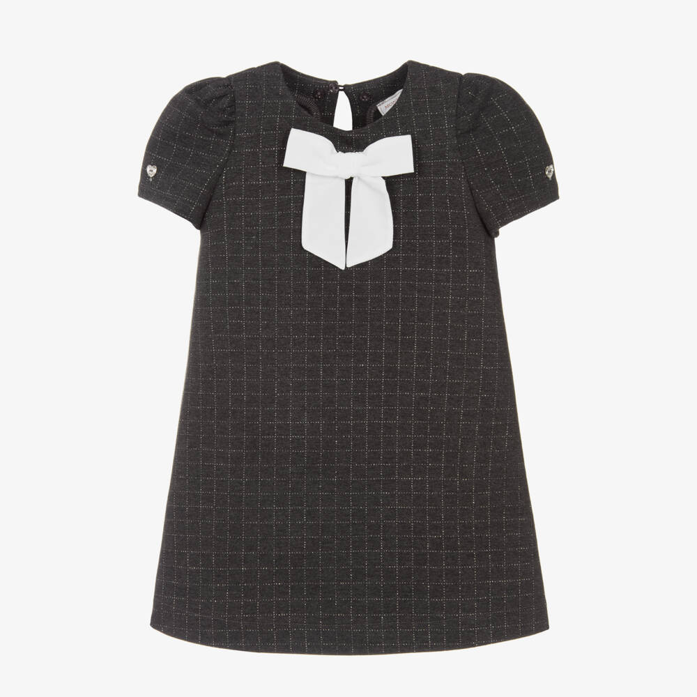 Monnalisa-فستان بياقة جيرسي ميلانو لون رمادي | Childrensalon Outlet