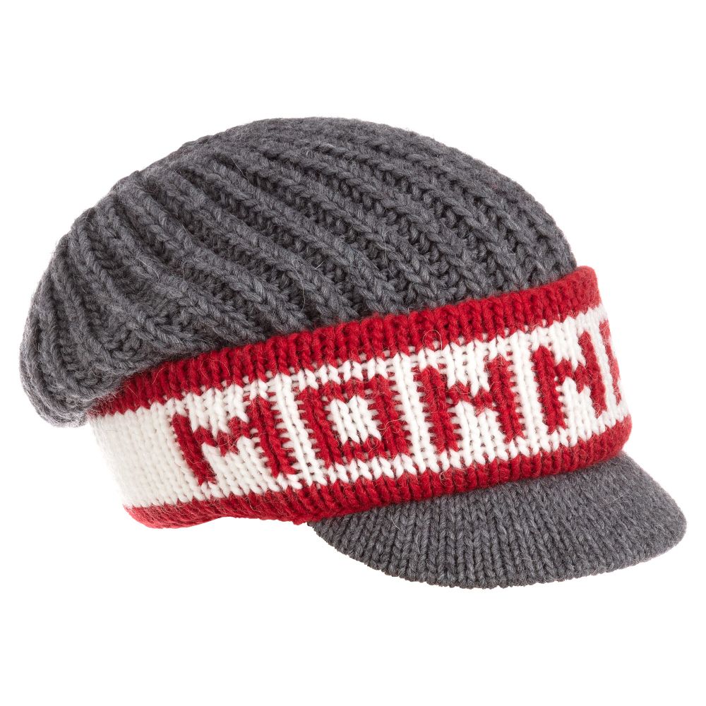 Monnalisa - قبعة فيسكوز محبوك لون رمادي للبنات | Childrensalon