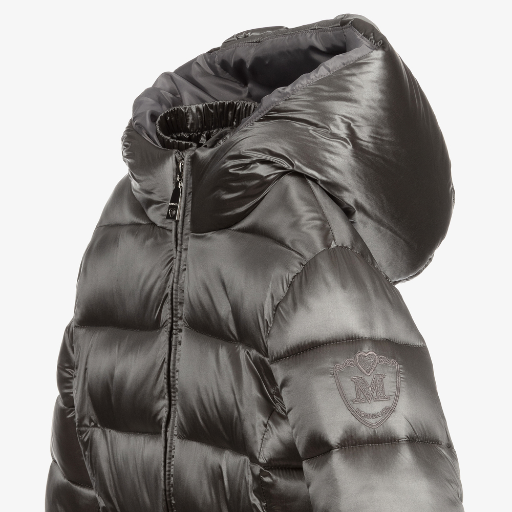 Monnalisa Girls Grey Puffer Coat